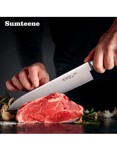 Cuchillo de Chef Japonés Sumteene 24.1 cm Mango Ergonómico