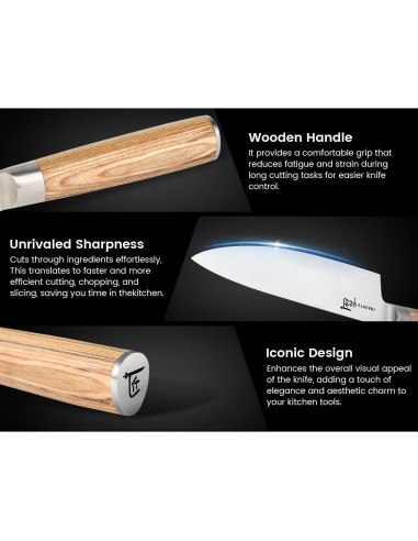 Juego de cuchillos de cocina SYOKAMI 14 piezas con bolsa enrollable