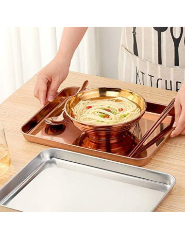 Bandeja de Horno Antiadherente Acero Inoxidable 30.99x24cm Plata