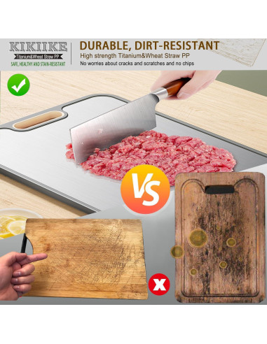 Tabla de Cortar KIKIIKE de Titanio Doble Cara 38.6x27.9cm