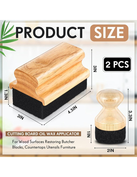 Aplicador de Cera de Aceite Qinyoung 2 Pcs para Tablas de Cortar Aplicador de Cera de Aceite Qinyoung 2 Pcs para Tablas de Cortar