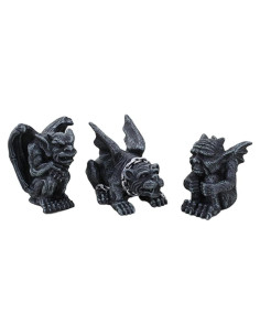 Estatuas de Gárgolas Miniatura PTC, Juego de 3, 7.62 cm