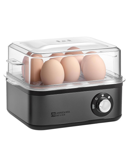 Hervidor de Huevos Eléctrico Annie & Mia, Acero Inoxidable, 8 Huevos Hervidor de Huevos Eléctrico Annie & Mia, Acero Inoxidable, 8 Huevos