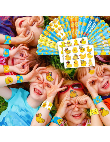 Set de Fiesta de Patos 48PCS - 24 Pulseras y 24 Tatuajes