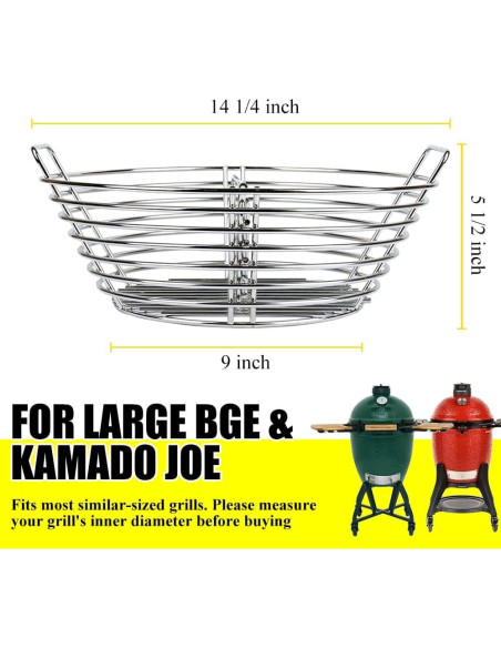 Cesta de Ceniza de Carbón Inoxidable Dallden para Big Green Egg Cesta de Ceniza de Carbón Inoxidable Dallden para Big Green Egg