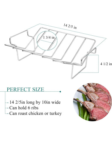 Soporte para Asar Pavo y Costillas KAMaster Acero Inoxidable