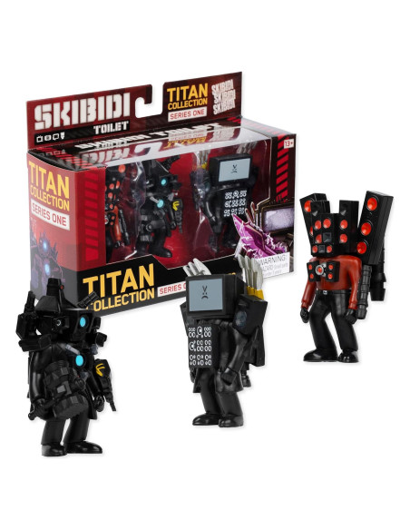 Paquete Titan 3 Figuras Mini Titan Skibidi Toilet - Bonkers Toys Paquete Titan 3 Figuras Mini Titan Skibidi Toilet - Bonkers Toys