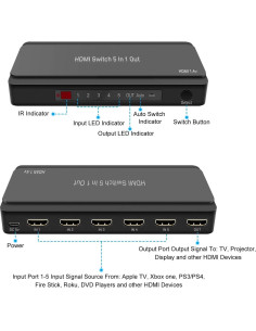 Interruptor HDMI 5 en 1 LVY 4K 30Hz con Control Remoto 2