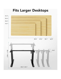 Estructura de Escritorio Elevable Marsail, Ajustable 72-118 cm 2