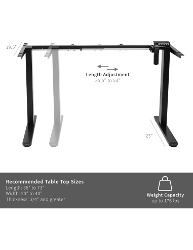 Marco de Escritorio Eléctrico VIVO DESK-100E-RB Ajustable 70.1-116.3 cm