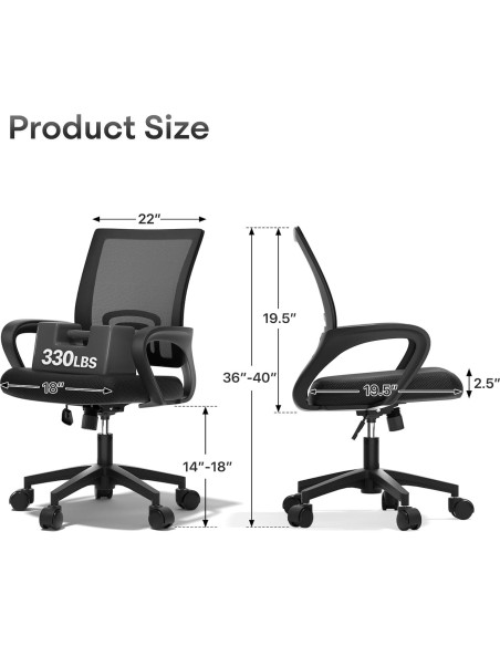 Silla de Oficina Ergonómica Polias Negra - Soporta 150kg Silla de Oficina Ergonómica Polias Negra - Soporta 150kg