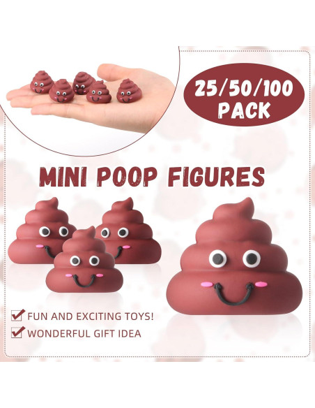 100 Mini Figuras de Caca de Goma para Fiestas y Bromas 100 Mini Figuras de Caca de Goma para Fiestas y Bromas
