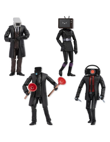 Figuras Coleccionables Deluxe Skibidi Toilet - Paquete de 4