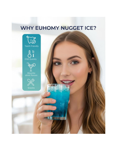 Fabricante de Hielo en Nuggets EUHOMY IM026-N 18.14kg/día
