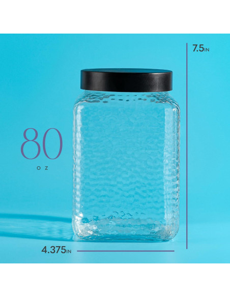 Tarro de Vidrio Grande Kitchentoolz 80oz con Tapa Metal Negro Tarro de Vidrio Grande Kitchentoolz 80oz con Tapa Metal Negro