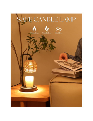 Lámpara Calentadora de Velas Yohonk con Temporizador y Brillo Ajustable