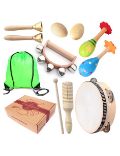 Juego de Instrumentos Musicales de Madera Benelet 9 Piezas
