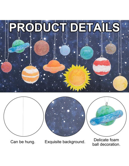 Kit de Manualidades Sistema Solar Webeedy - 13 Bolas de Espuma Kit de Manualidades Sistema Solar Webeedy - 13 Bolas de Espuma