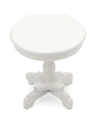 Mesa de Té Miniatura Cutemini 1:12 Madera Blanca 5x5.5 cm