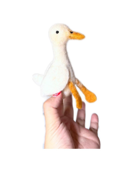 Títere de Dedo Pato Blanco Hecho a Mano - Juguete Educativo Títere de Dedo Pato Blanco Hecho a Mano - Juguete Educativo