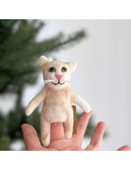 Títere de dedo de gato siamés blanco Ganapati Crafts 10 cm Títere de dedo de gato siamés blanco Ganapati Crafts 10 cm