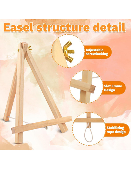 Paquete de 10 caballetes de madera CZWZ 23 cm para arte Paquete de 10 caballetes de madera CZWZ 23 cm para arte