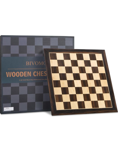 Tablero de Ajedrez de Madera BIVOMON 54 cm Profesional