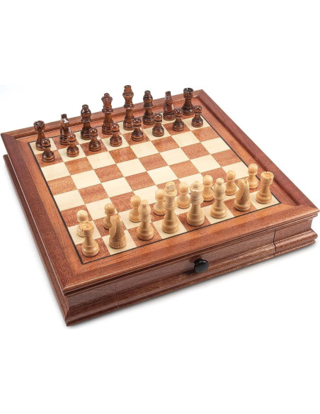 Juego de Ajedrez Magnético de Madera AMEROUS 31.75 cm con 2 Reinas Juego de Ajedrez Magnético de Madera AMEROUS 31.75 cm con 2 Reinas