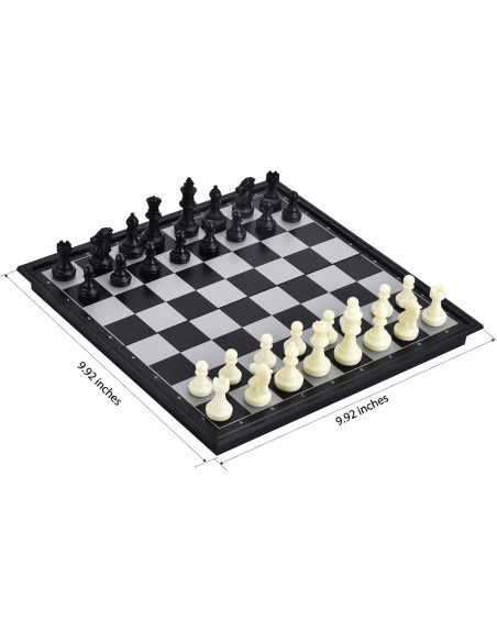 Juego de Ajedrez Magnético Plegable ColorGo 25.2 cm con 2 Reinas Extra Juego de Ajedrez Magnético Plegable ColorGo 25.2 cm con 2 Reinas Extra