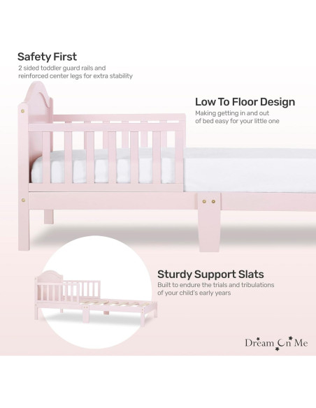 Cama para Niños Pequeños Dream On Me Sydney Rosa 135x74 cm Cama para Niños Pequeños Dream On Me Sydney Rosa 135x74 cm