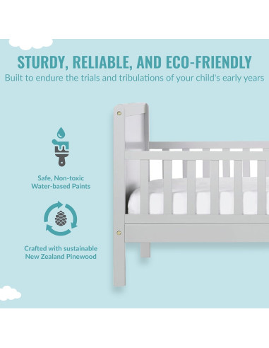 Cama para Niños Pequeños Dream On Me Brookside Gris Piedra
