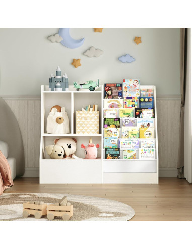Estantería para Niños MAHANCRIS BKWT7301 Blanca 7 Estantes