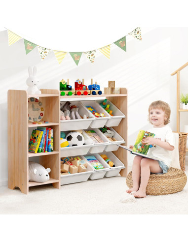 Organizador de Juguetes MallBest SNG01-WW - Madera Sólida 9 Contenedores