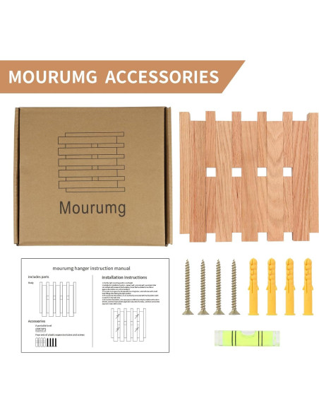 Perchero de Pared Mourumg de Madera de Haya - 8 Ganchos Plegables Perchero de Pared Mourumg de Madera de Haya - 8 Ganchos Plegables