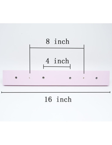 Perchero de pared AMAPON 40.6 cm 2 piezas 4 ganchos Rosa