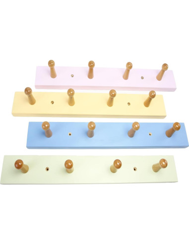 Perchero de pared AMAPON 40.6 cm 2 piezas 4 ganchos Rosa