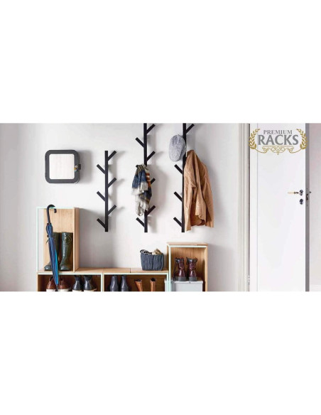 Perchero Premium Montado en Pared Negro para Sombreros y Abrigos Perchero Premium Montado en Pared Negro para Sombreros y Abrigos