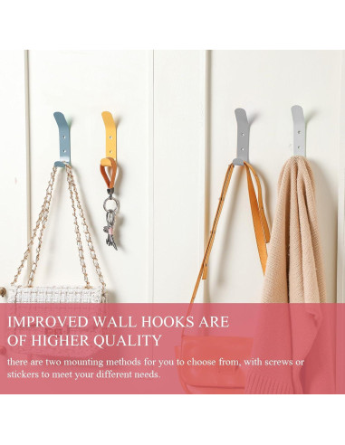 Ganchos de Pared Decorativos Leinuosen 6 Piezas Coloridos