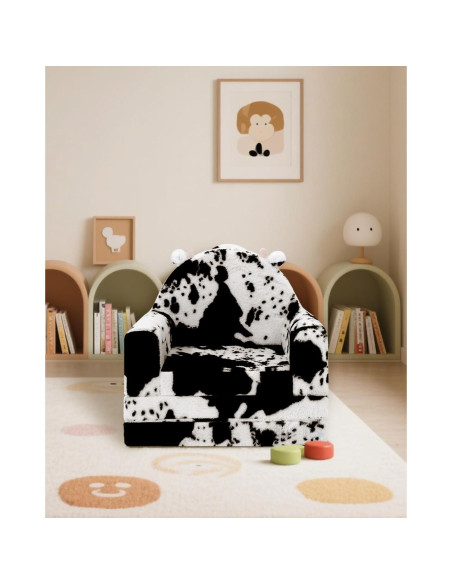 Silla y Sofá 2-en-1 QIUODO para Niños - Piel Sintética Vaca Silla y Sofá 2-en-1 QIUODO para Niños - Piel Sintética Vaca