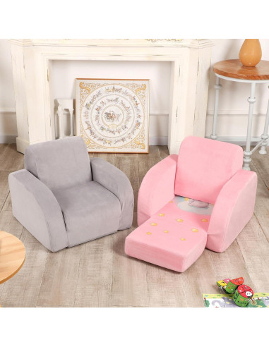 Sofá Convertible 3-en-1 MOMCAYWEX Elefante Gris para Niños