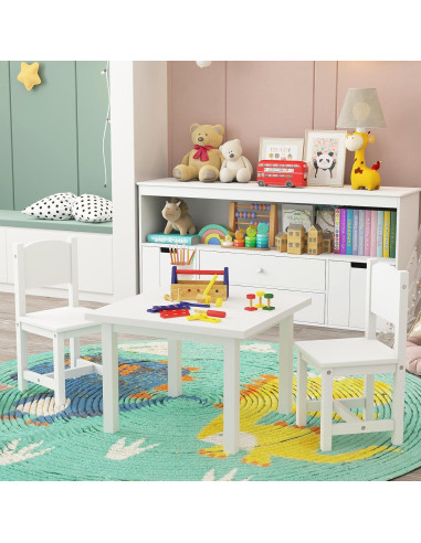 Par de Sillas de Madera Timy para Niños - Color Blanco