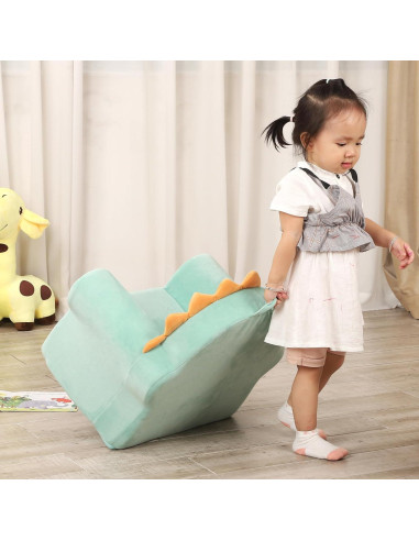 Silla Acogedora para Niños MOMCAYWEX Dinosaurio Verde 33x46x44.7cm