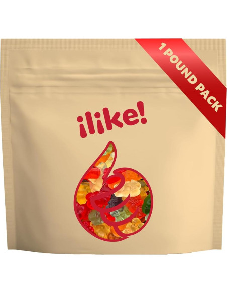 Caramelos Gummi Bears ILIKE! 0.45 kg Sabores Frutas Variadas Caramelos Gummi Bears ILIKE! 0.45 kg Sabores Frutas Variadas