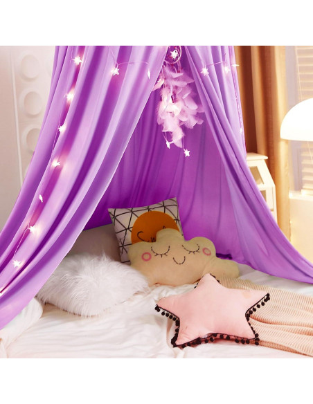 Kertnic Canopy para Cama de Niñas Morado 270cm Antimosquitos Kertnic Canopy para Cama de Niñas Morado 270cm Antimosquitos