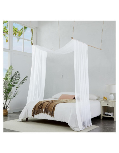 Cortinas de Dosel de Cama Blanco 55x144 cm WARM HOME DESIGNS Cortinas de Dosel de Cama Blanco 55x144 cm WARM HOME DESIGNS