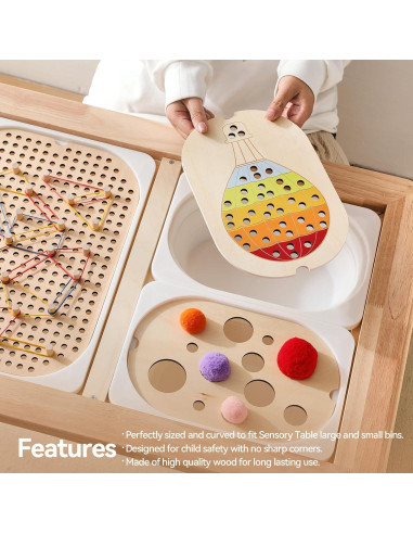 Tableros Sensoriales de Madera IEATFO 3-Pack - Cognitivos y Accesorios