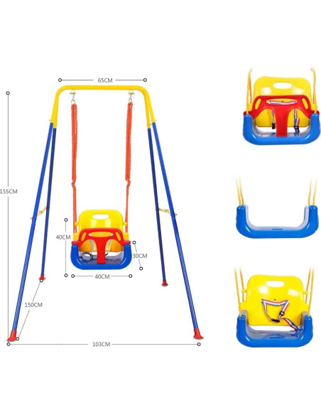 Columpio 3 en 1 Godhop para Bebés y Niños Pequeños Columpio 3 en 1 Godhop para Bebés y Niños Pequeños