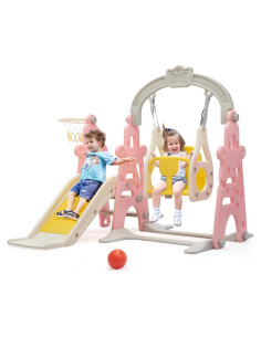 Parque Infantil 3 en 1 Nyeekoy - Tobogán, Columpio y Aro