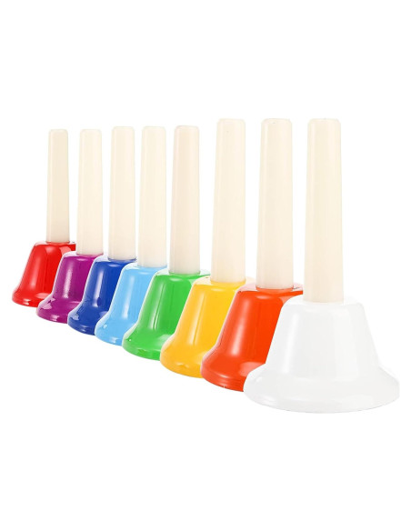 Campanas de Mano de Metal Tosnail 8 Notas Coloridas 0.68 kg Campanas de Mano de Metal Tosnail 8 Notas Coloridas 0.68 kg