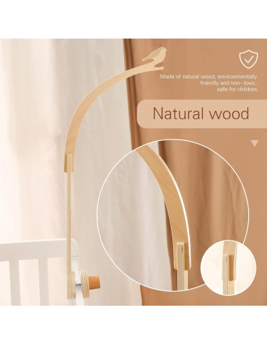Soporte de Móvil para Cuna EERKEOD - Madera de Haya - Antideslizante